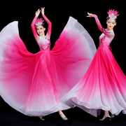 开场舞大摆裙演出服大气伴舞，台装表演服装灯火里的中国舞蹈服