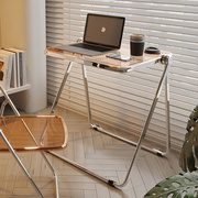 转角桌小户型电脑桌客厅，折叠桌子飘窗拐角亚克力，桌椅家用便携桌子