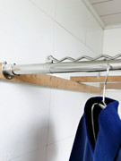 阳台晾衣架免打孔单杆式晒衣杆不锈钢固定一根晒衣架长杆防风钩竿