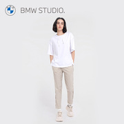 bmwstudio宝马女装夏季浅卡其色，通勤时尚设计感女士长裤