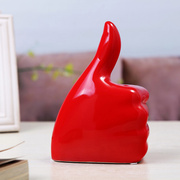 大拇指现代陶瓷工艺品创意摆设办公室房间装饰品书桌摆件生日礼物