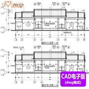 中式仿古楹联亭连廊亭建筑施工图CAD动态块 混凝土结构园林建筑