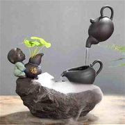 中式创意陶瓷流水喷泉加湿器鱼缸葫芦招财办公室家居饰品盆景摆件