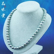 日本中古首饰复古项链天然炫彩珍珠高奢品味高档精美纯银8mm绝版