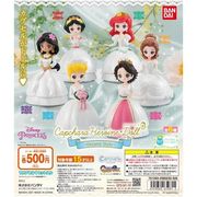 日本正版万代bandai扭蛋迪士尼公主花嫁婚纱新娘无壳摆件