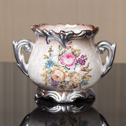 陶瓷花瓶欧式茶几客厅插花假花摆件新中式仿真花，干花满天星玻璃瓶