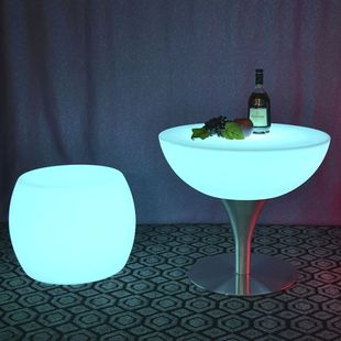 发光家具 LED发光桌椅树桩凳子七彩创意吧凳圆形酒吧茶几