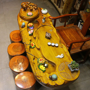 犀艺根雕茶台红椿木茶桌整体树根大型茶几实木茶桌椅组合茶海GL64