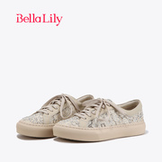 bellalily水钻蕾丝板鞋女透气网面休闲鞋甜美运动鞋子