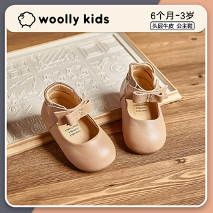 woollykids小羊沃利公主鞋皮鞋真皮婴儿童鞋二阶段宝宝秋款学步鞋