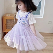 女童连衣裙夏款紫色可爱小女孩乐蒂公主，裙网纱蛋糕裙儿童裙子夏天