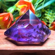 大块料天然紫水晶紫黄晶钻石面摆件大规格原石切割切面摆饰送底座