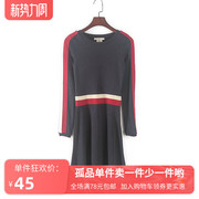 ESP系列 春秋女装库存折扣优雅拼色针织连衣裙Y3143A