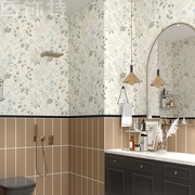 卫生间墙贴法式奶油风，壁纸防水加厚自粘浴室瓷砖，翻新贴纸复古墙纸