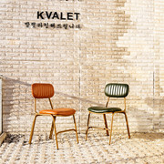 餐椅铁艺复古美式乡村，loft工业风靠背椅，设计师皮质餐厅咖啡厅椅子