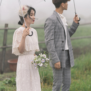 《云端》韩国白色蕾丝裙，连衣裙森系复古轻婚纱旅拍度假旅行蜜月