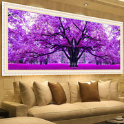 客厅大画印花十字绣2023风景紫气东来自己绣卧室床头画爱情树