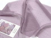 真丝丝麻 薄款半透明雾面烟紫色细腻天丝亚麻时装面料汉服布料