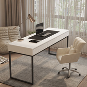 现代简约电脑桌书桌家用带抽屉卧室书房写字台意式极简办公书桌