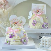 512母亲节快乐蛋糕装饰紫藤花，月季玫瑰鲜花季我爱你仙女妈妈插件