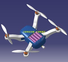 四旋翼无人机飞机身UAV外壳螺旋桨3D三维几何数模型锂电池螺旋桨