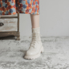 骄屿白色马丁靴女2023年厚底秋季小众，设计感瘦瘦靴小个子短靴