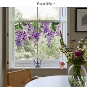 《花夏如海》法式花卉窗户贴纸紫藤花玻璃贴膜客厅卧室创意窗花