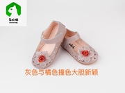 朵拉猫2023韩版夏季女童，凉鞋小公主鞋，包头软底花朵真皮儿童鞋