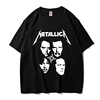 重金属摇滚Metallica短袖T恤男纯棉夏季宽松大码青少年2023潮