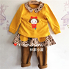 韩版阿路儿童装女童宝宝春秋款可爱娃娃长袖T恤打底裙裤两件套装