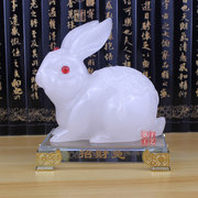 兔子摆件大号白玉兔(白玉兔，)可爱小白兔生肖，兔招财创意家居客厅装饰品简约