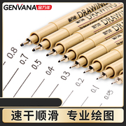 金万年0950T针管笔绘图笔设计起稿笔工业勾线笔素描笔 绘图8种线幅套装0.05/0.1/0.2/0.3/0.4/0.5mm