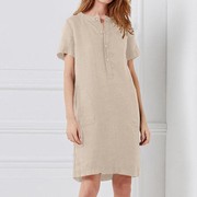 Short Sleeve Casual Daily Wear Knee-Length Dress及膝连衣裙