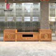 红木新中式电视柜组合家用大果紫檀客厅落地矮柜实木立柜家具定制