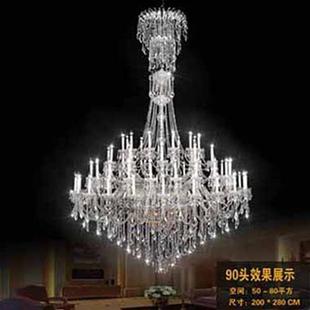 2023欧式吊灯水晶客厅灯，创意卧室餐厅灯，美式别墅大气长复式楼灯具