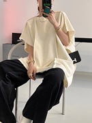 金智恩(金智恩)kje2022春季气质，款米色大版羊毛，t恤马甲韩版肌理套头衫