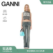 明星同款GANNI女装 Iry做旧设计低腰微喇牛仔裤长裤 J1206091