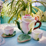 陶瓷香槟玫瑰茶具组茶壶茶杯套装可爱功夫花草茶实用装饰手绘器皿
