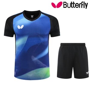 蝴蝶男款乒乓球服套装夏季女短袖上衣速干透气运动训练比赛服