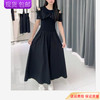 韩版女装2025夏季新款时尚百搭显瘦露肩荷叶边连衣裙中长款长裙子