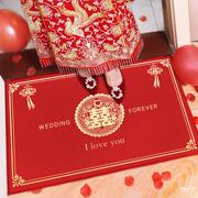 结婚红色地垫喜庆入户门卧室地毯门口进门喜字门垫婚礼婚房脚垫子