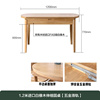餐桌可变圆桌橡木实木日式家具，简约折叠家用可伸缩原木色圆形饭桌