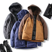 立体拼色防风有型冬季男士，户外脱卸帽，运动休闲加厚保暖棉服外套
