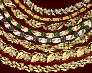 中古trifari翠法丽珍珠水晶，项链合集vintage西洋，古董首饰