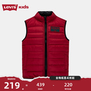 levis李维斯(李维斯)儿童装，男童马甲羽绒外套，冬儿童新年红色背心女童