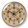 八卦自动对时电波钟太极(钟太极，)挂钟罗盘创意新中式复古钟表时钟装饰静音