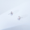爱迪生珍珠S925银白色珍珠耳钉8-9mmdf