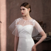 V321新娘披肩 优雅超仙白色蕾丝薄款遮手臂显瘦婚纱礼服旗袍配饰