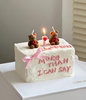 情人节情侣毛线棕色小熊蜡烛，蛋糕装饰摆件，可爱卡通生日帽韩国小熊