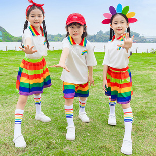 小学生班服英伦风校服夏装短袖，套装幼儿园园，服夏天儿童合影毕业照